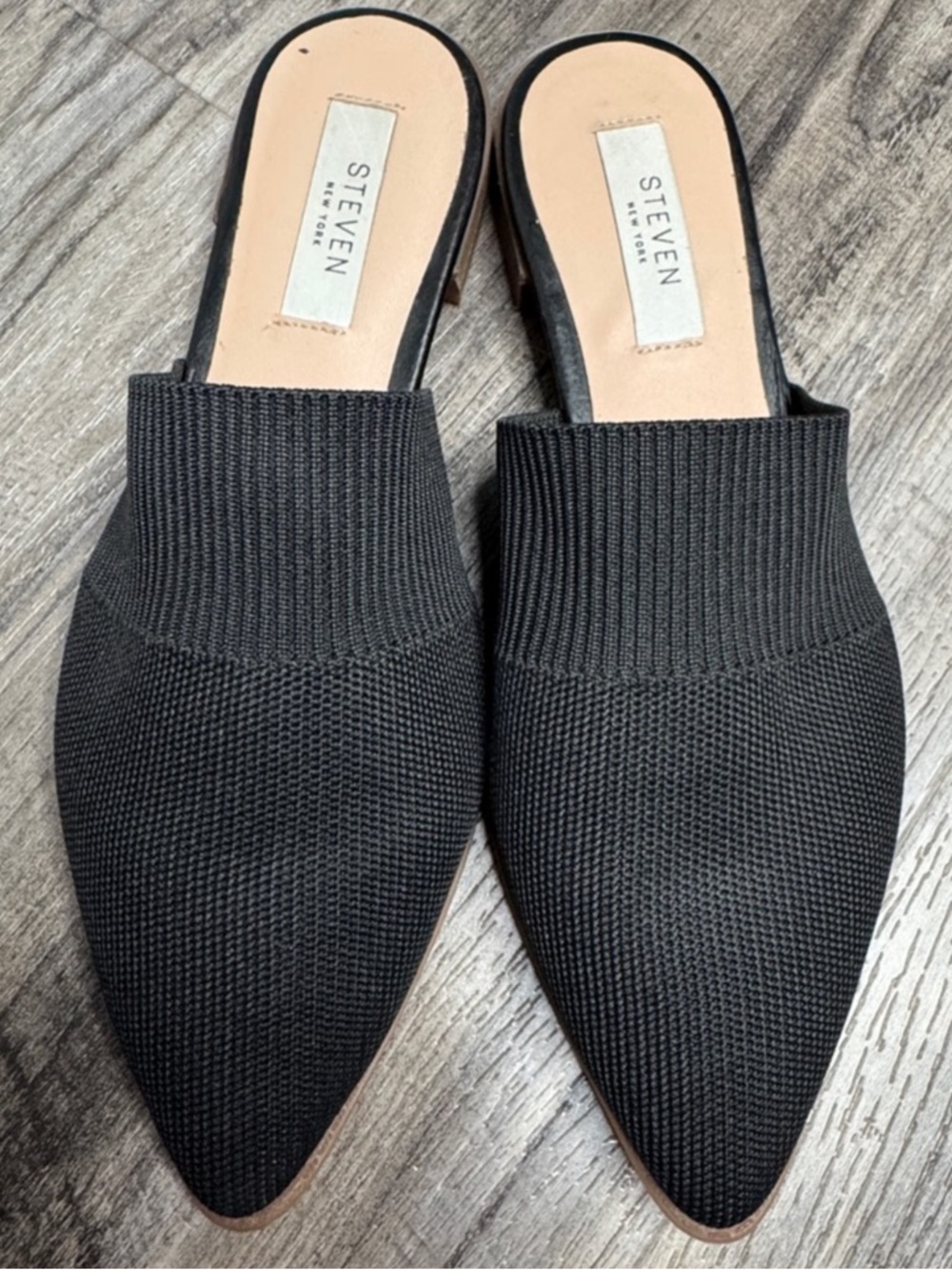 STEVEN New York Black Knit Mule Slip-On Flats 7.5 Black - Picture 2 of 4